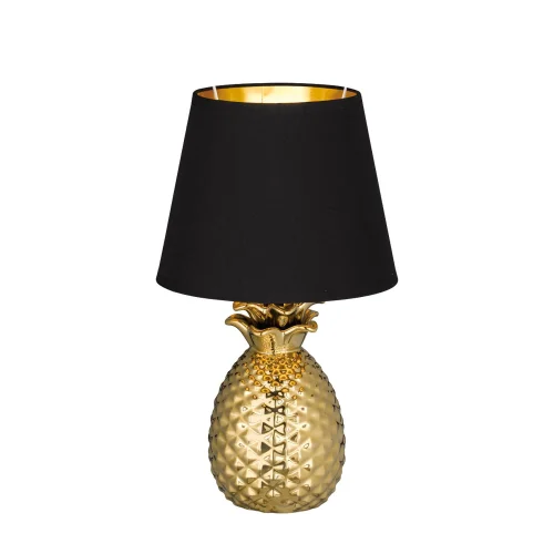 LAMPE DE TABLE ANANAS CÉRAMIQUE OR 35CM