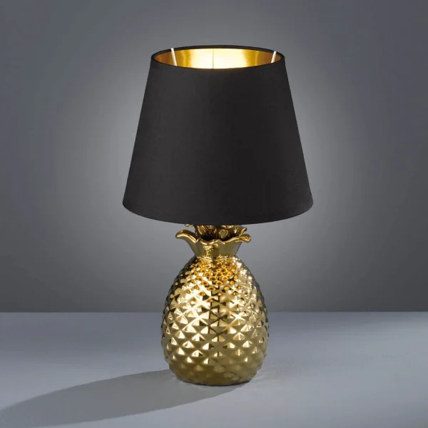 LAMPE DE TABLE ANANAS CÉRAMIQUE OR 35CM