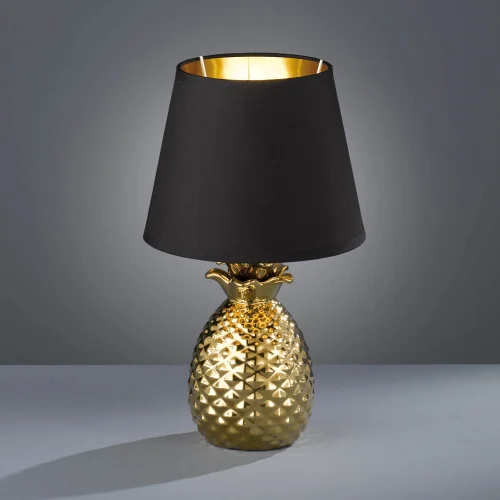 LAMPE DE TABLE ANANAS CÉRAMIQUE OR 35CM