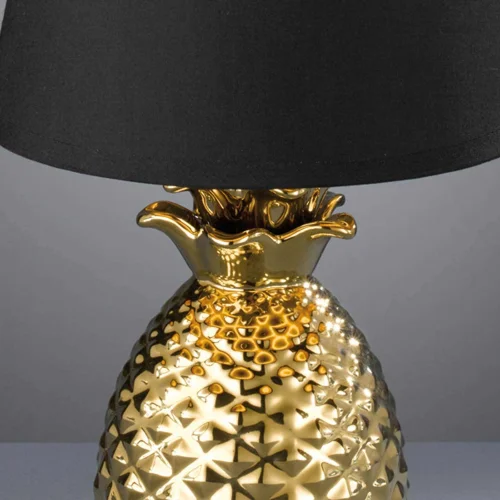 LAMPE DE TABLE ANANAS CÉRAMIQUE OR 35CM