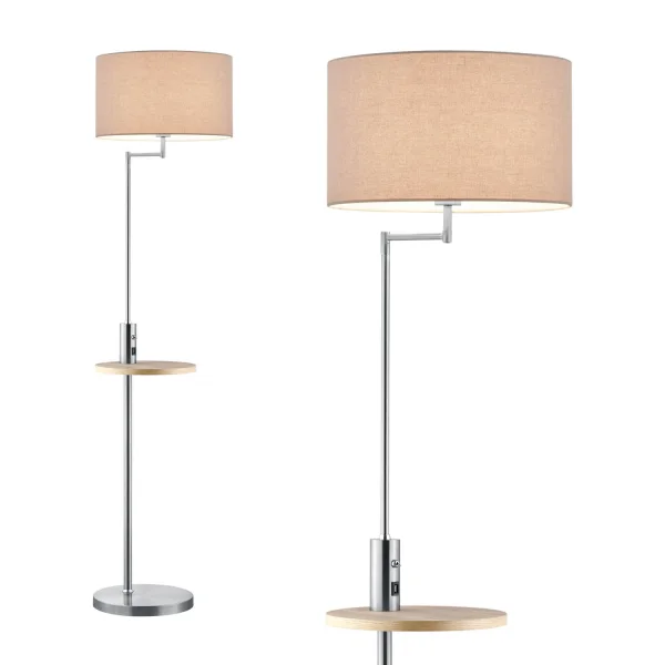 LAMPE DE PLANCHER DAGNY USB NICKEL MATTE
