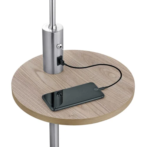 LAMPE DE PLANCHER DAGNY USB NICKEL MATTE