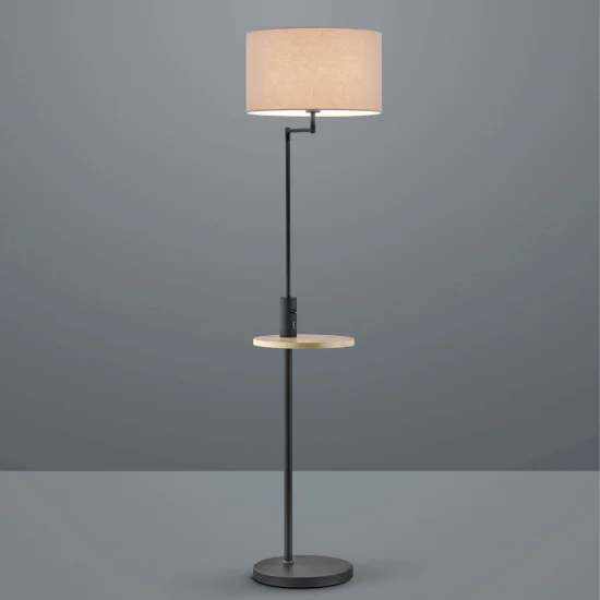 LAMPE DE PLANCHER DAGNY USB MÉTAL NOIR 2