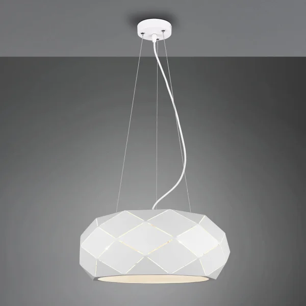 LAMPE DE PLAFOND 3 LUMIÈRES NICASIA MÉTAL BLANC