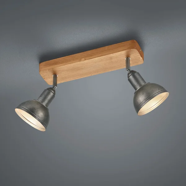 PROJECTEUR 2 LUMIÈRES JANO MÉTAL NICKEL ANTIQUE