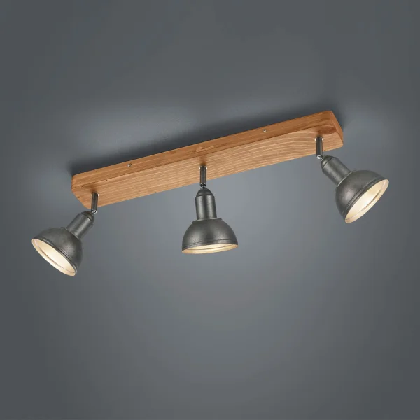 PROJECTEUR 3 LUMIÈRES JANO MÉTAL NICKEL ANTIQUE