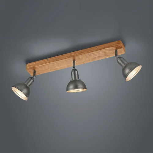 PROJECTEUR 3 LUMIÈRES JANO MÉTAL NICKEL ANTIQUE