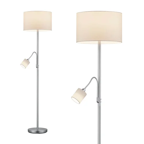 LAMPE DE SOL BROOME C/FLEXO ÉCRAN BLANC EN MÉTAL