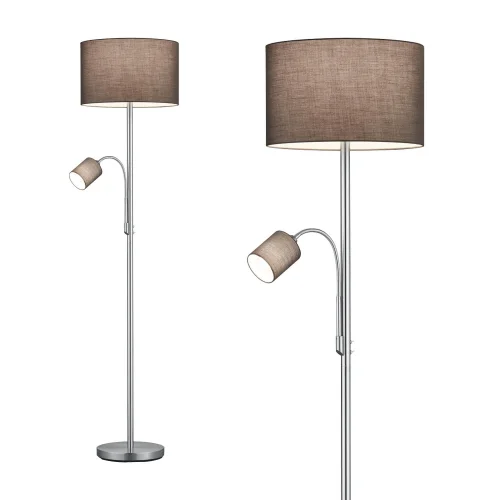 LAMPE DE SOL BROOME C/FLEXO ÉCRAN GRIS MÉTAL LAMPE DE SOL BROOME C/FLEXO ÉCRAN GRIS MÉTAL