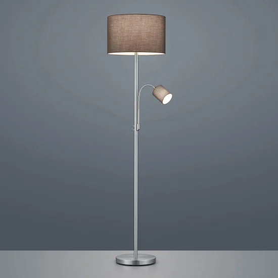 LAMPE DE SOL BROOME C/FLEXO ÉCRAN GRIS MÉTAL 2