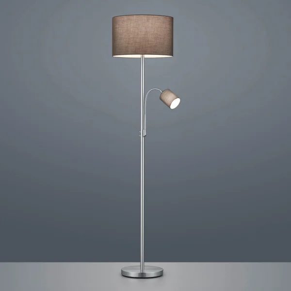 LAMPE DE SOL BROOME C/FLEXO ÉCRAN GRIS MÉTAL LAMPE DE SOL BROOME C/FLEXO ÉCRAN GRIS MÉTAL