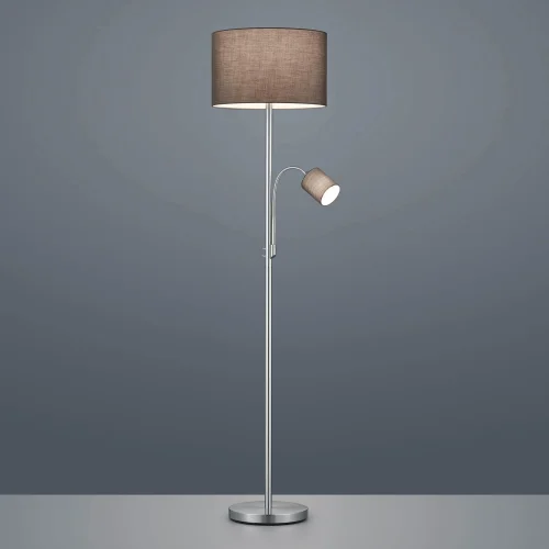 LAMPE DE SOL BROOME C/FLEXO ÉCRAN GRIS MÉTAL LAMPE DE SOL BROOME C/FLEXO ÉCRAN GRIS MÉTAL