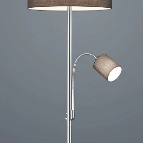LAMPE DE SOL BROOME C/FLEXO ÉCRAN GRIS MÉTAL LAMPE DE SOL BROOME C/FLEXO ÉCRAN GRIS MÉTAL