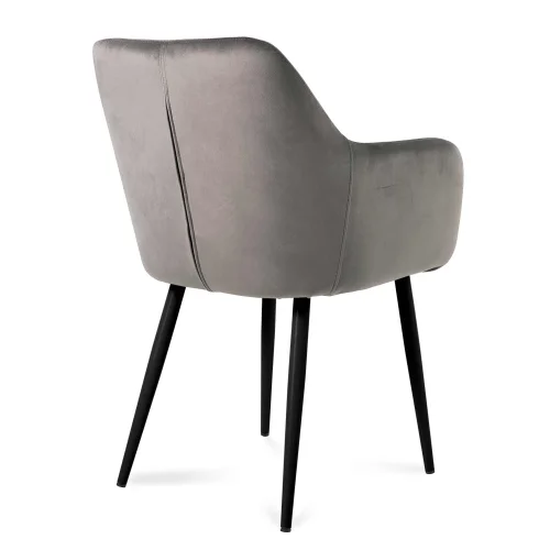 FAUTEUIL BORIS GRIS JAMBES NOIRES
