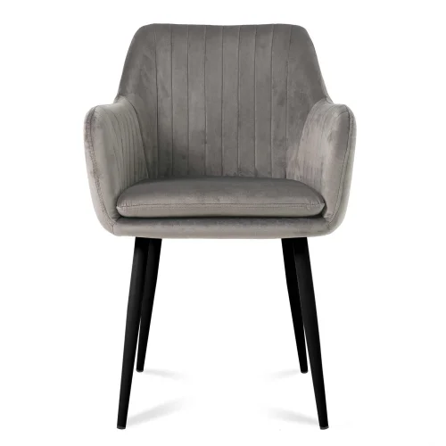 FAUTEUIL BORIS GRIS JAMBES NOIRES