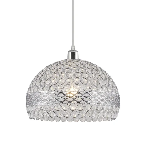 PENDENTIF 1 LUMIÈRE TUDOR CHROME ET VERRE