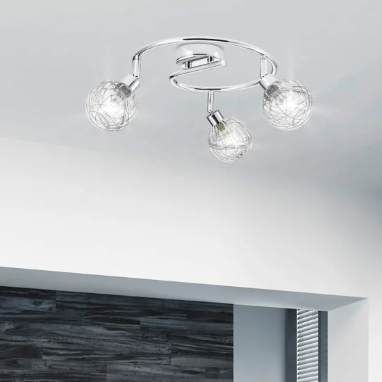 PLAFOND CHROMÉ 3-LUMIÈRE DE QUINN 2