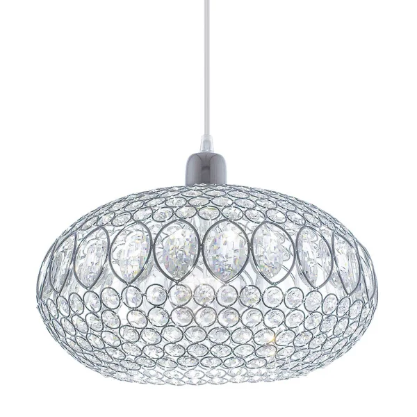 PENDENTIF 1 VERRE ANNE LUMIÈRE ET CHROME