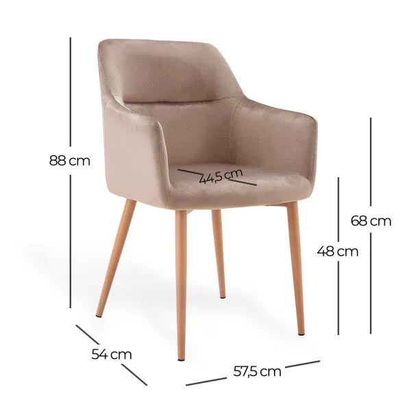 FAUTEUIL AINSLEY SABLE DE VELOURS