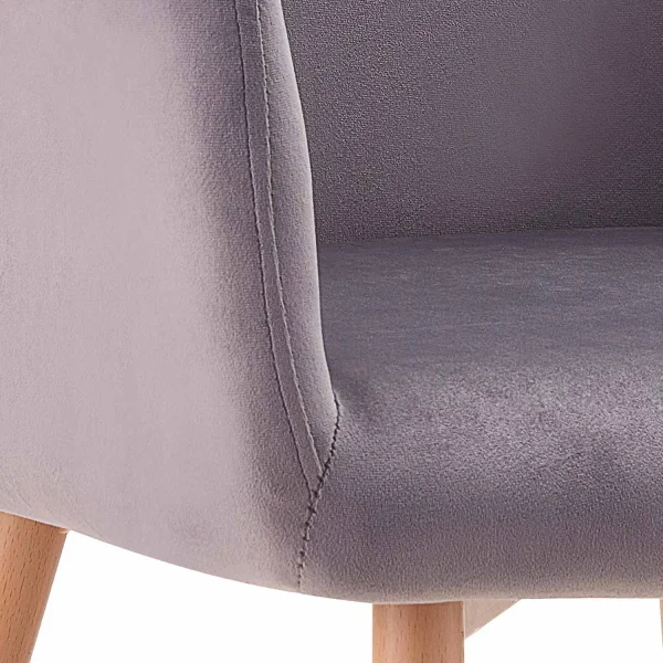 AINSLEY FAUTEUIL VELOURS GRIS