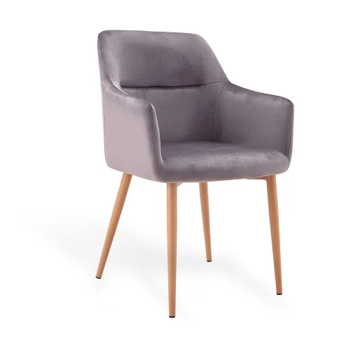 AINSLEY FAUTEUIL VELOURS GRIS