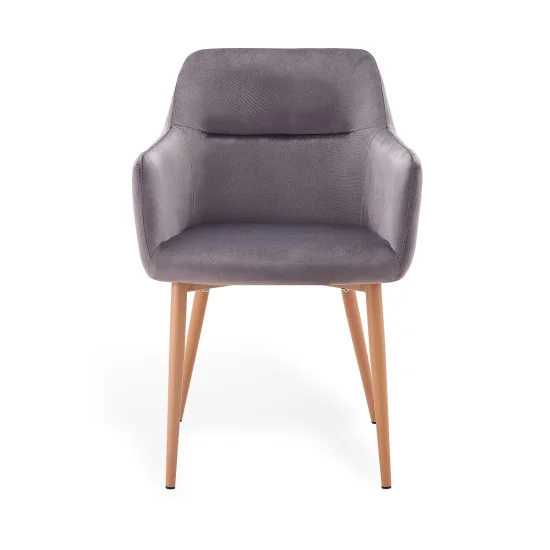 AINSLEY FAUTEUIL VELOURS GRIS 2