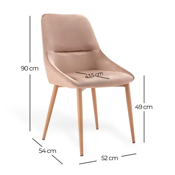 CHAISE ADNEY EN VELOURS GRIS