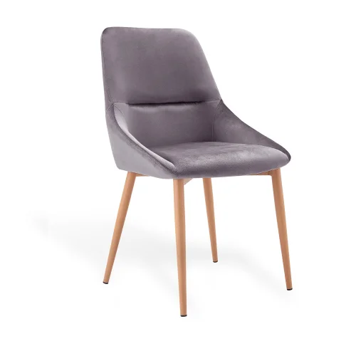 CHAISE ADNEY EN VELOURS GRIS