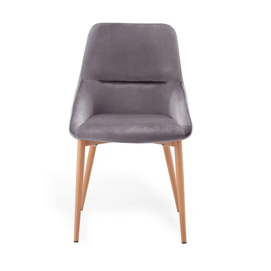 CHAISE ADNEY EN VELOURS GRIS 2