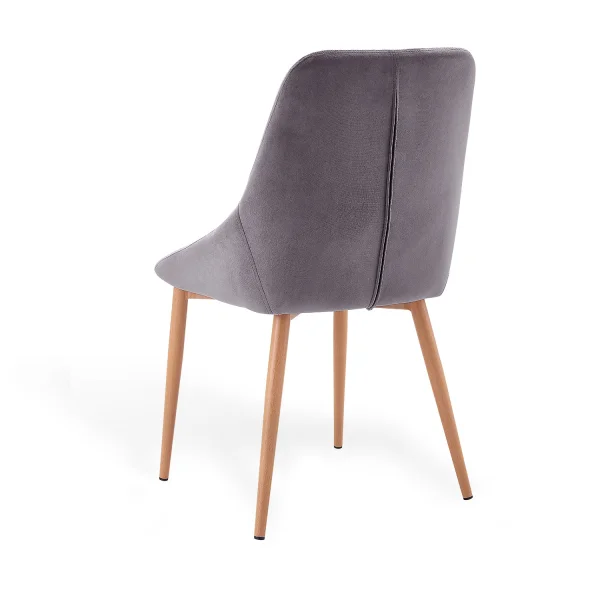 CHAISE ADNEY EN VELOURS GRIS