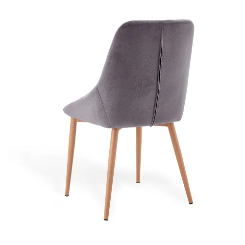 CHAISE ADNEY EN VELOURS GRIS