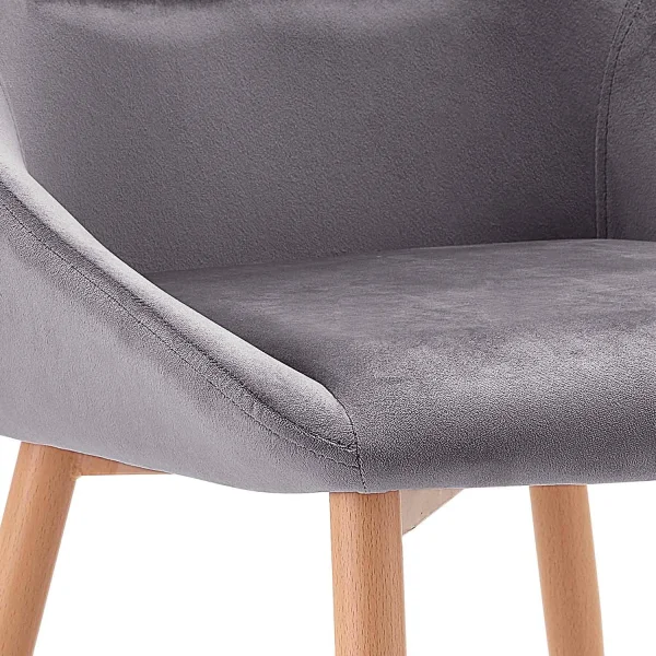 CHAISE ADNEY EN VELOURS GRIS