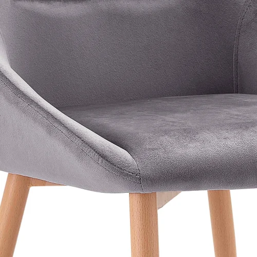 CHAISE ADNEY EN VELOURS GRIS