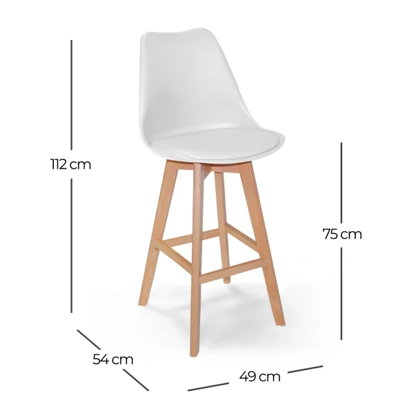 TABOURET KARLSKRONA TOUR BLANC