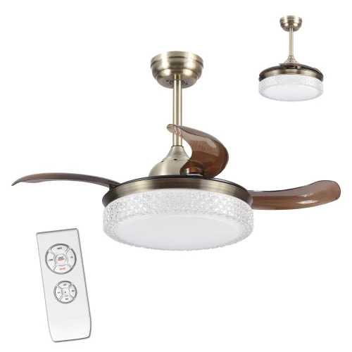 VENTILATEUR DE PLAFOND LED KINGSTON 4P CUIR PLIANT RÉGLABLE