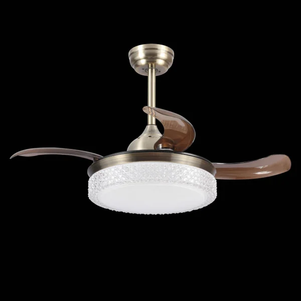 VENTILATEUR DE PLAFOND LED KINGSTON 4P CUIR PLIANT RÉGLABLE