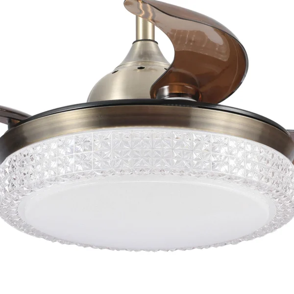VENTILATEUR DE PLAFOND LED KINGSTON 4P CUIR PLIANT RÉGLABLE