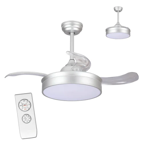 VENTILATEUR RÉGLABLE DE PLAFOND LED D’ARGENT D’ARGENT D’ARGENT