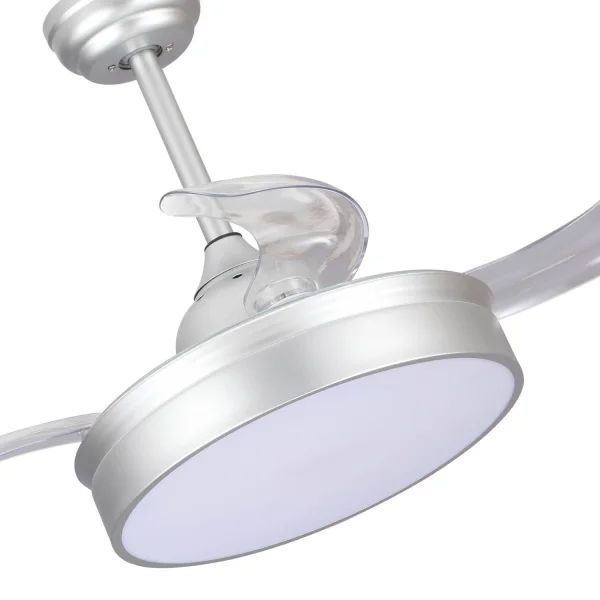 VENTILATEUR RÉGLABLE DE PLAFOND LED D’ARGENT D’ARGENT D’ARGENT