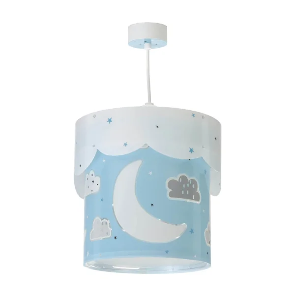 LAMPE PENDENTIF POUR ENFANTS LUNE BLEUE E27