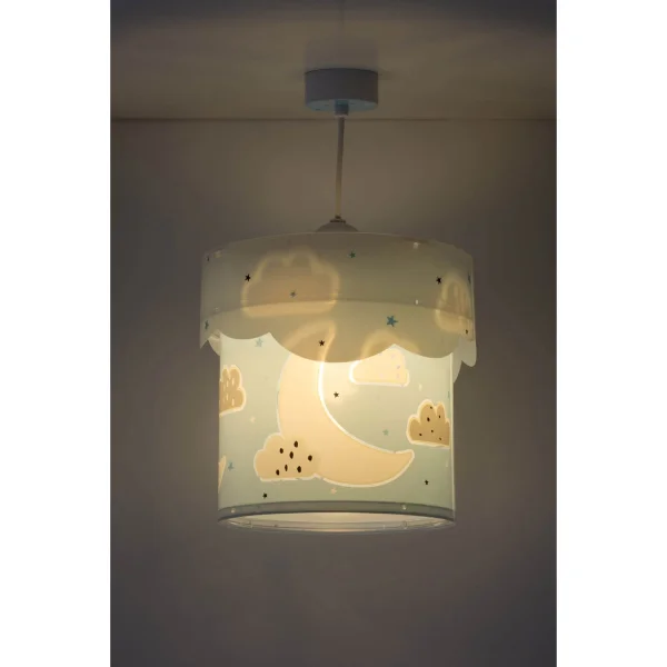 LAMPE PENDENTIF POUR ENFANTS LUNE BLEUE E27