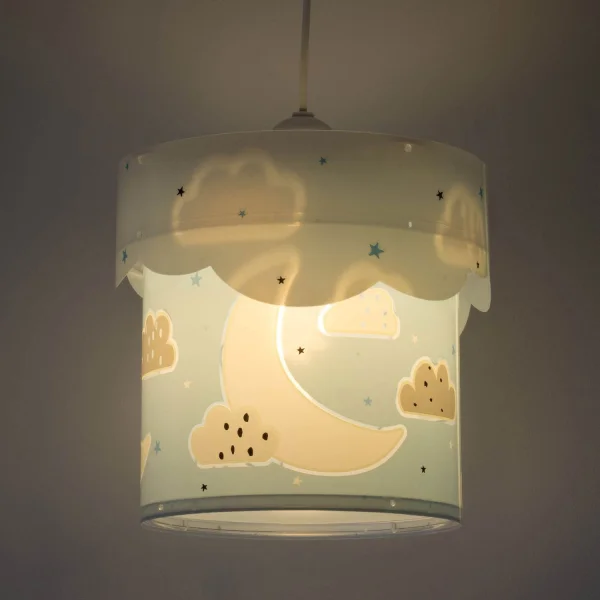 LAMPE PENDENTIF POUR ENFANTS LUNE BLEUE E27
