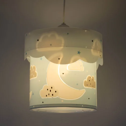 LAMPE PENDENTIF POUR ENFANTS LUNE BLEUE E27