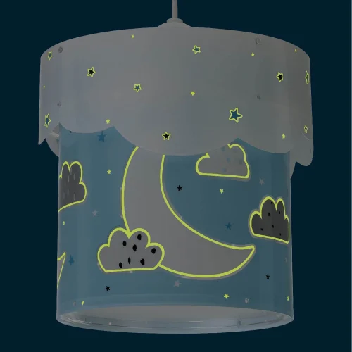 LAMPE PENDENTIF POUR ENFANTS LUNE BLEUE E27