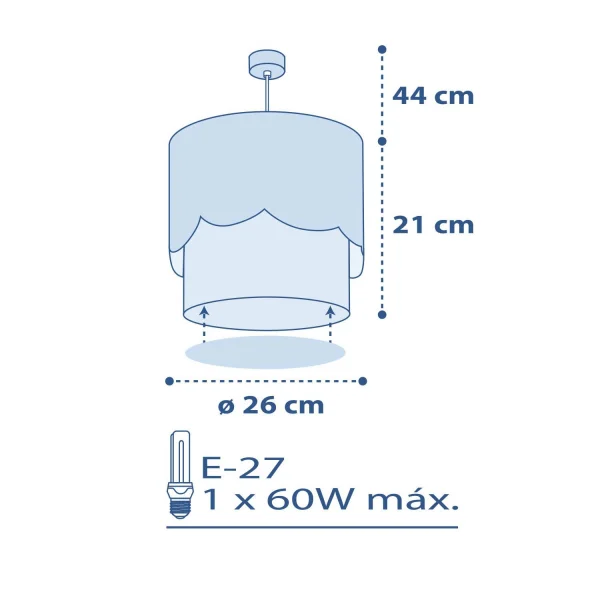 LAMPE PENDENTIF POUR ENFANTS LUNE BLEUE E27