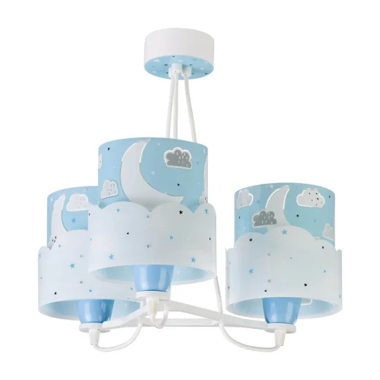 LAMPE POUR ENFANTS 3 LUMIÈRES DE LUNE E27 BLEU