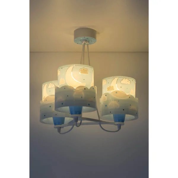 LAMPE POUR ENFANTS 3 LUMIÈRES DE LUNE E27 BLEU LAMPE POUR ENFANTS 3 LUMIÈRES DE LUNE E27 BLEU