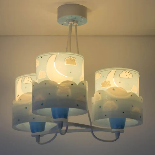 LAMPE POUR ENFANTS 3 LUMIÈRES DE LUNE E27 BLEU LAMPE POUR ENFANTS 3 LUMIÈRES DE LUNE E27 BLEU