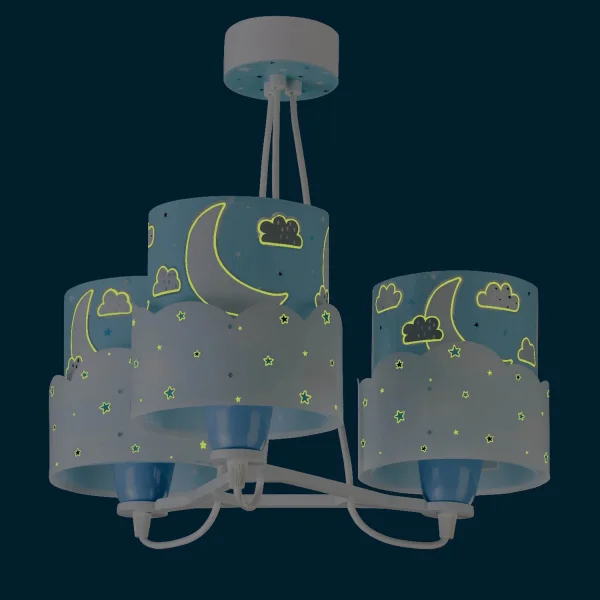 LAMPE POUR ENFANTS 3 LUMIÈRES DE LUNE E27 BLEU LAMPE POUR ENFANTS 3 LUMIÈRES DE LUNE E27 BLEU