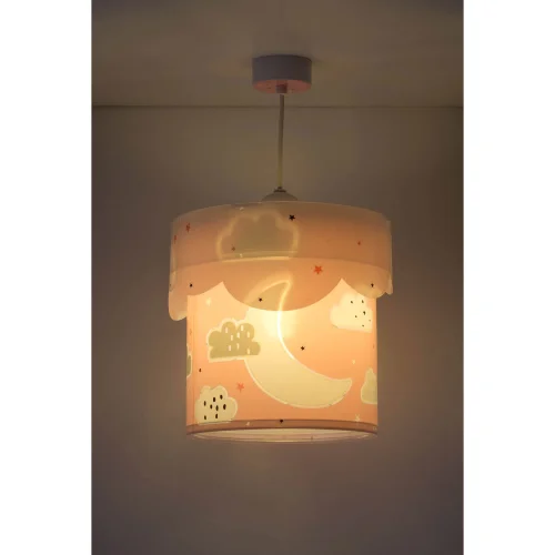 LAMPE PENDENTIF POUR ENFANTS ROSE MOON E27